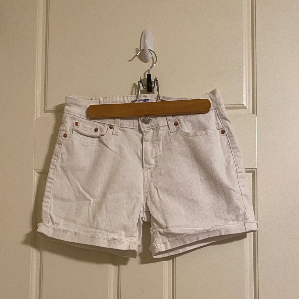 Denizen from Levi's White Denim Rolled-Hem Shorts
